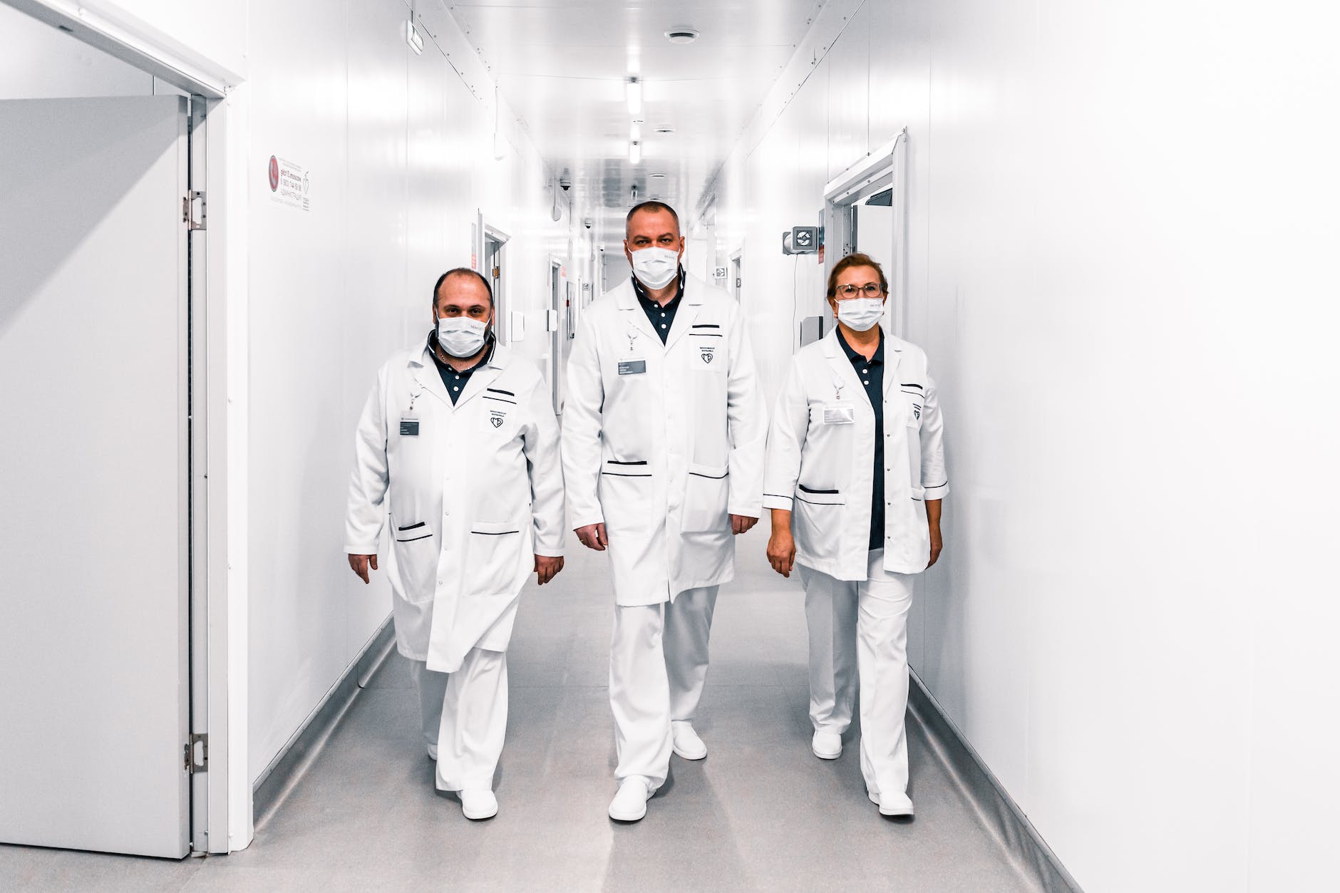 Group of doctors walking in corridor