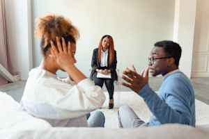 a couple in a psychotherapy session toxic relationship