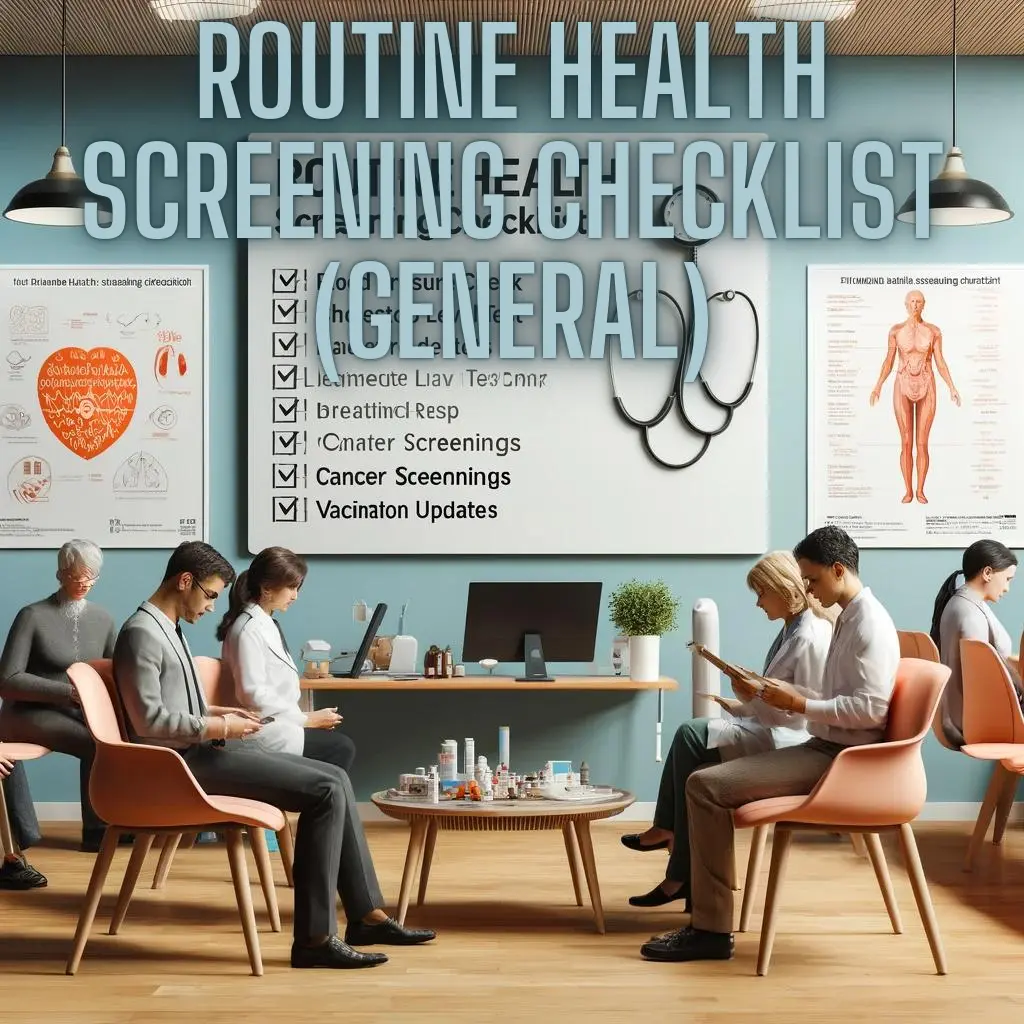 Routine health screening checklist (general)