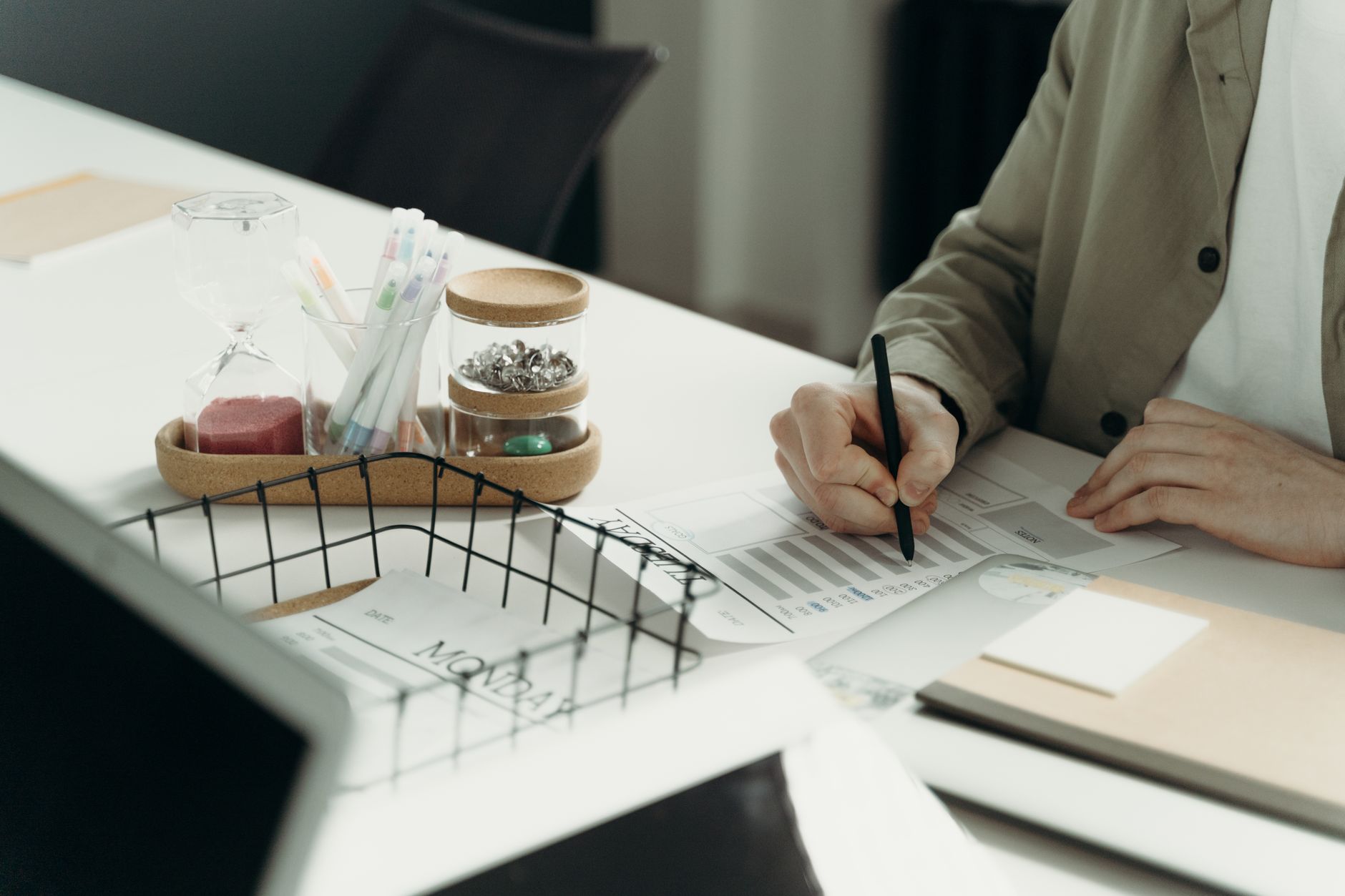 ADHD Home Organization featured image: visual timer planner whiteboard desk organization supplies